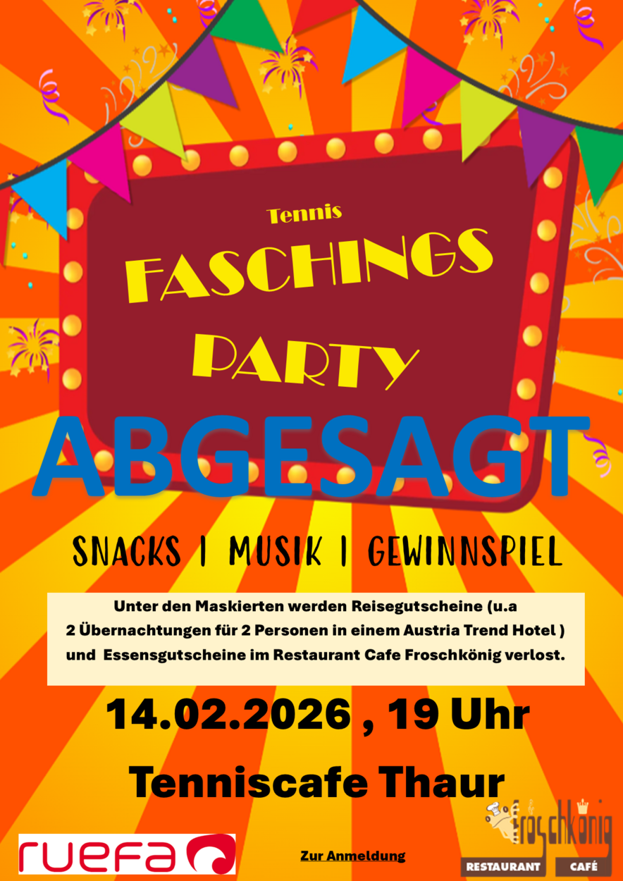 ABGESAGT Faschingsparty am Samstag, 14.02.2026